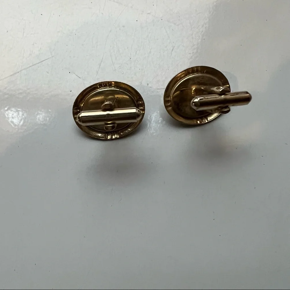 Vintage gold, black & diamond cuff links